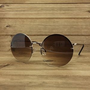 O2 Eyewear 7108 Rimless Round Sunglasses(BR)